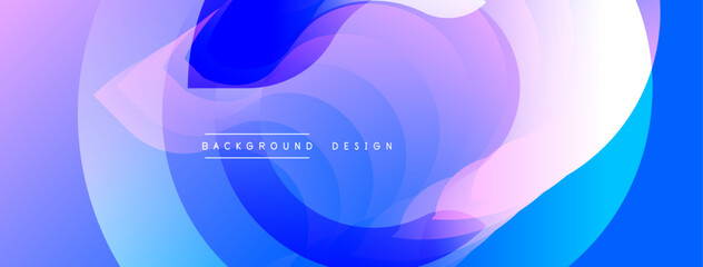 Fototapete - Abstract fluid shapes, vibrant blue purple gradients. Modern design element, smooth transitions, dynamic composition. Background texture, digital illustration.