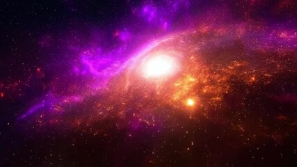 Wall Mural - abstract fractal galaxy, glowing swirls in deep space, cosmic dust