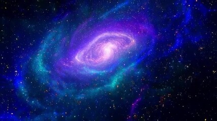 Wall Mural - abstract fractal galaxy, glowing swirls in deep space, cosmic dust