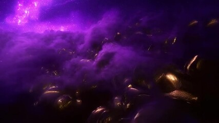 abstract fractal galaxy, glowing swirls in deep space, cosmic dust