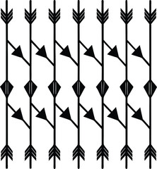 Poster - Black and white seamless vector design features geometric shapes like triangles and squares for a textured wallpaper pattern