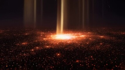 Wall Mural - abstract fractal galaxy, glowing swirls in deep space, cosmic dust