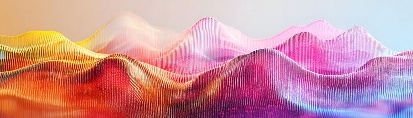 Poster - Vibrant abstract waves in shades of pink, orange, and purple, perfect for modern design and artistic projects.