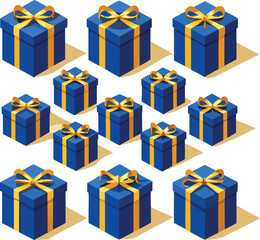 Poster - A festive 3d illustration showcases a seamless pattern of colorful gift boxes with ribbons and bows, perfect for holiday celebrations and birthday surprises