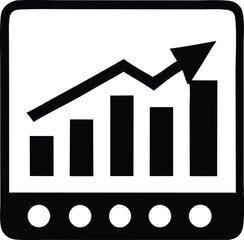 Poster - Business growth chart icon with an upward arrow signifies market success