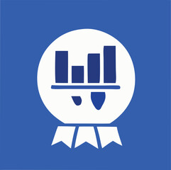 Poster - Blue 3D web button icon is a vector symbol for internet business and technology website design