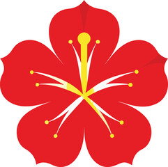 Poster - A vector illustration shows a red and white floral design, a beautiful spring nature art