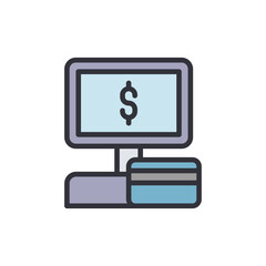 Poster - Digital Payment System With Dollar Sign Display And Credit Card