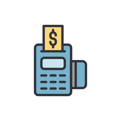 Poster - Modern Illustration Of A Payment Terminal With Dollar Currency Symbol