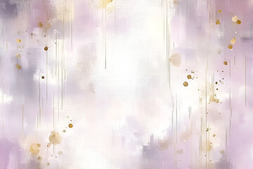 Poster - Soft lavender and gold abstract art with textured brushstrokes and splatter details for elegant backgrounds