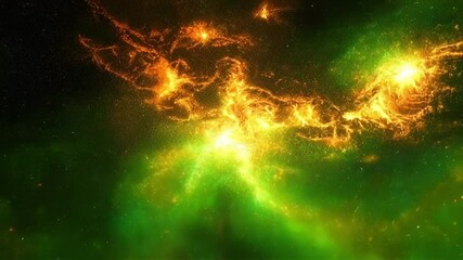 Wall Mural - abstract fractal galaxy, glowing swirls in deep space, cosmic dust