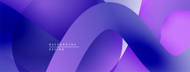 Poster - Abstract fluid shapes overlap, creating vibrant purple gradients. Modern design evokes movement, depth, visual interest.