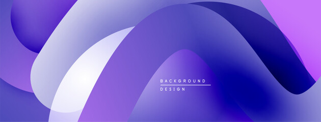 Poster - Abstract purple layers create dynamic background. Smooth gradients, flowing shapes suggest modern design elements. Minimalist aesthetic.