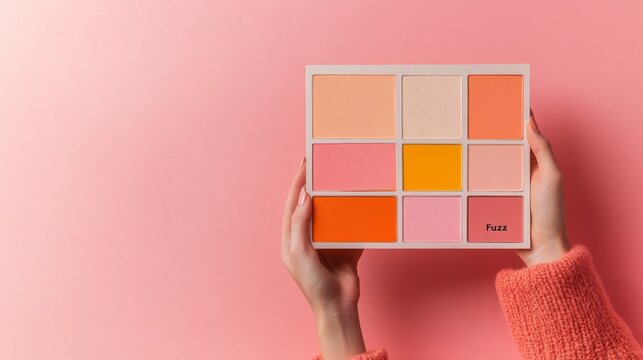 Holding a color palette with the new trendy 