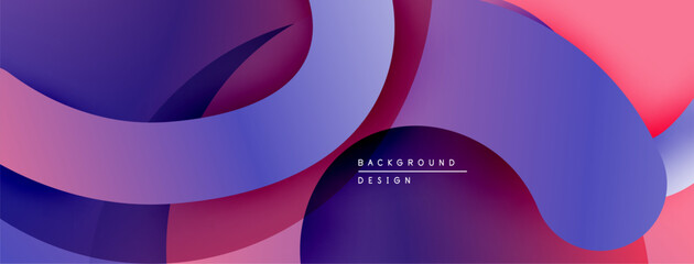 Poster - Abstract fluid shapes overlap, creating vibrant gradients. Pink, purple, blue hues dominate design. Modern aesthetic.
