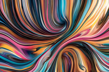 Aufkleber - Abstract swirl of vibrant colors illustrating fluid movement creating a mesmerizing visual effect suitable for backgrounds.