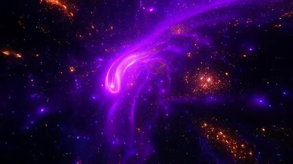 Wall Mural - abstract fractal galaxy, glowing swirls in deep space, cosmic dust