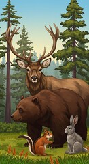 Naklejka na meble Forest Guardians at Dawn