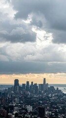 Poster - Cloudy Day Skyline View with Diffused Light and Muted Colors