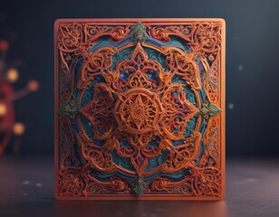 Wall Mural - Intricate die-cut cards, vibrant colors, festive designs ,  paper,  colorful