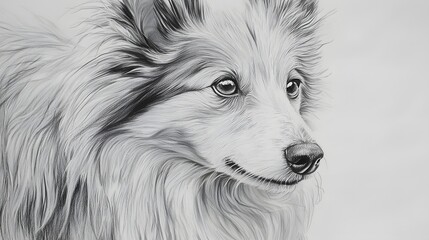  Detailed Sketch of a Beautiful Dog Showcasing Personality and Grace