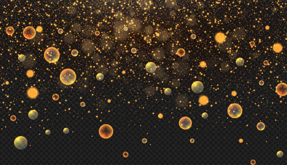 Wall Mural - abstract gold bokeh background. shining transparent light effect. textured space