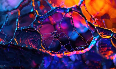 Poster - Abstract vibrant liquid art, neon colors, dynamic flow, blurred background, digital art