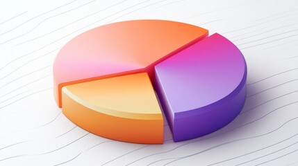 Poster - An elegant D pie chart with soft curves and a pastel color palette, showcasing different data points in a harmonious and visually appealing manner.