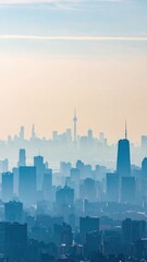 Poster - Atmospheric City Skyline with Distant Perspective and Scale