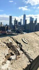 Poster - Detailed Focus on Textures of Aged Materials in City Skyline View