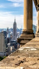 Poster - Aged Textures in City Skyline Focus on Worn Architectural Materials