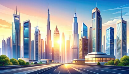 Poster - Cityscape of Rapid Growth and Expansion in Modern Urban Landscape