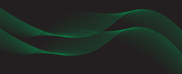 Poster - dark abstract background with glowing wave. shiny moving lines design element. elegant dynamic wavy 