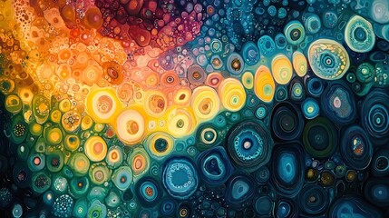 Poster - Abstract Colorful Circular Patterns and Textures in Vibrant Design