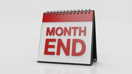 Poster - Red month end desktop calendar reminder