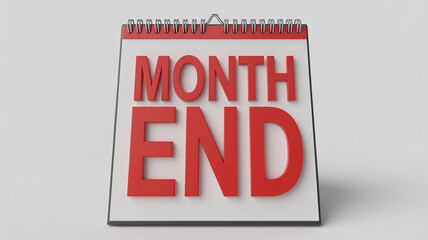 Poster - Red month end sign on desk calendar