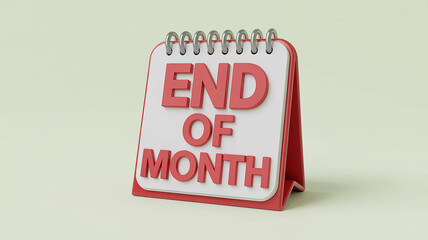 Poster - Red desktop calendar showing end of month
