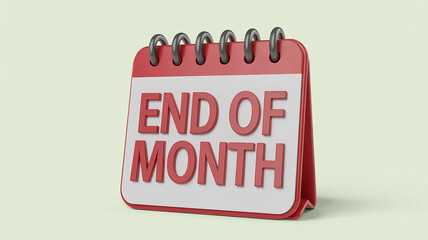 Poster - Red desk calendar showing end of month reminder