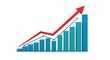 © Andrey - A graph with a red arrow pointing upwards and blue bars