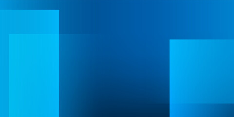 Poster - a modern abstract design featuring a smooth blue gradient background with overlapping transparent sq