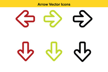 Poster - Vector Arrow Icons Collection – Directional, Curved, and Decorative Arrow Symbols. Vector Navigation Symbols for UI and Web Interfaces