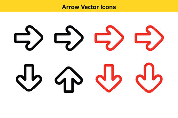 Poster - Vector Arrow Icons Collection – Directional, Curved, and Decorative Arrow Symbols. Vector Navigation Symbols for UI and Web Interfaces