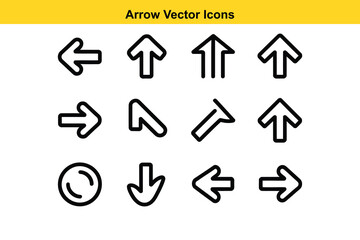 Poster - Vector Arrow Icons Collection – Directional, Curved, and Decorative Arrow Symbols. Vector Navigation Symbols for UI and Web Interfaces