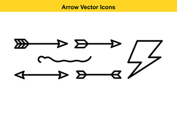 Poster - Vector Arrow Icons Collection – Directional, Curved, and Decorative Arrow Symbols. Vector Navigation Symbols for UI and Web Interfaces