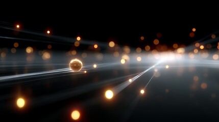 Aufkleber - This image depicts a stunning abstract design filled with glowing dots and dynamic light trails. The style is modern and digital. It captures energy and movement in a unique visual form. AI
