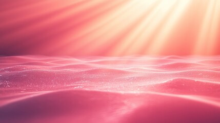 Poster - Soft Pink Waves Under Gentle Sunlight with Dreamy Atmosphere