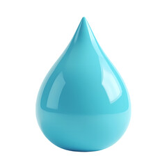 Poster - A single blue water droplet with a smooth surface isolated against  in a studio shot isolated on transparent backgruond