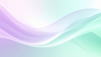 Poster - Flowing abstract waves digital art soft color palette tranquil environment aesthetic viewpoint