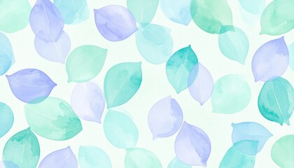 Poster - Colorful watercolor leaves nature background artistic illustration soft palette abstract viewpoint serenity and calm