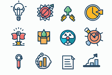 Aufkleber - Business icons pack. Isolated business symbols collection. Graphic icons element